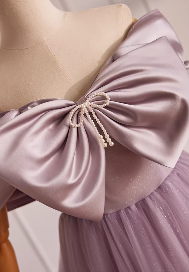 Classical A-Line Off-Shoulder Layered Tulle Sweet 16th Dresses Beading Bows Prom Dress AP5602