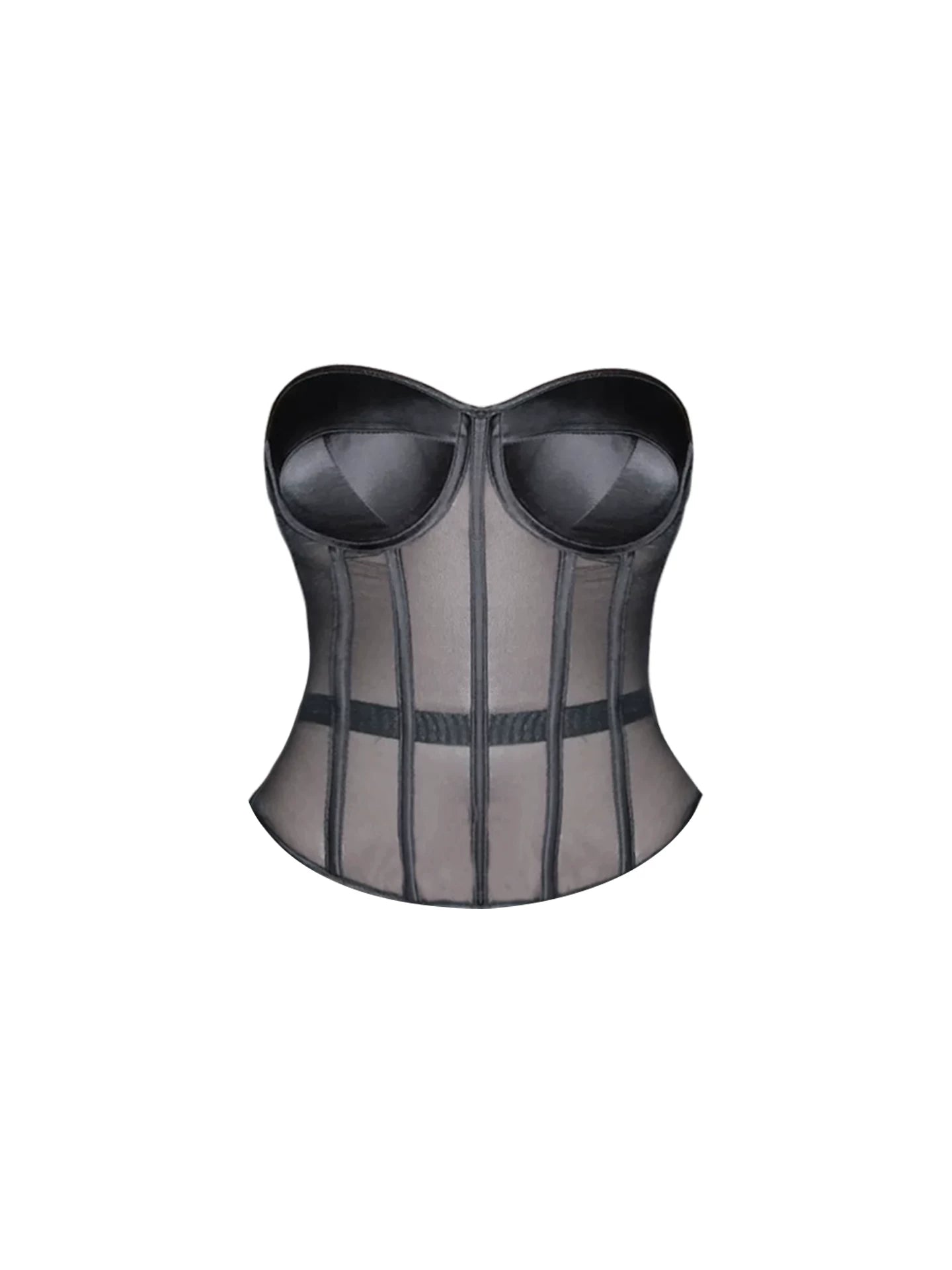Unique Black Sheer Mesh Top Bodycon Mini Skirt Chic 2-Piece Strapless Corset Leopard Sequin Short Dress AP5621