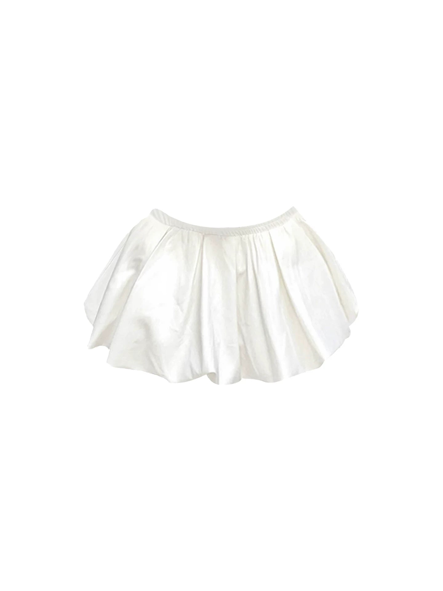 Charming White Strapless 2-Piece A-Line Mini Skirt Trendy Beaded Corset Satin Pleated Flared Short Dress AP5627