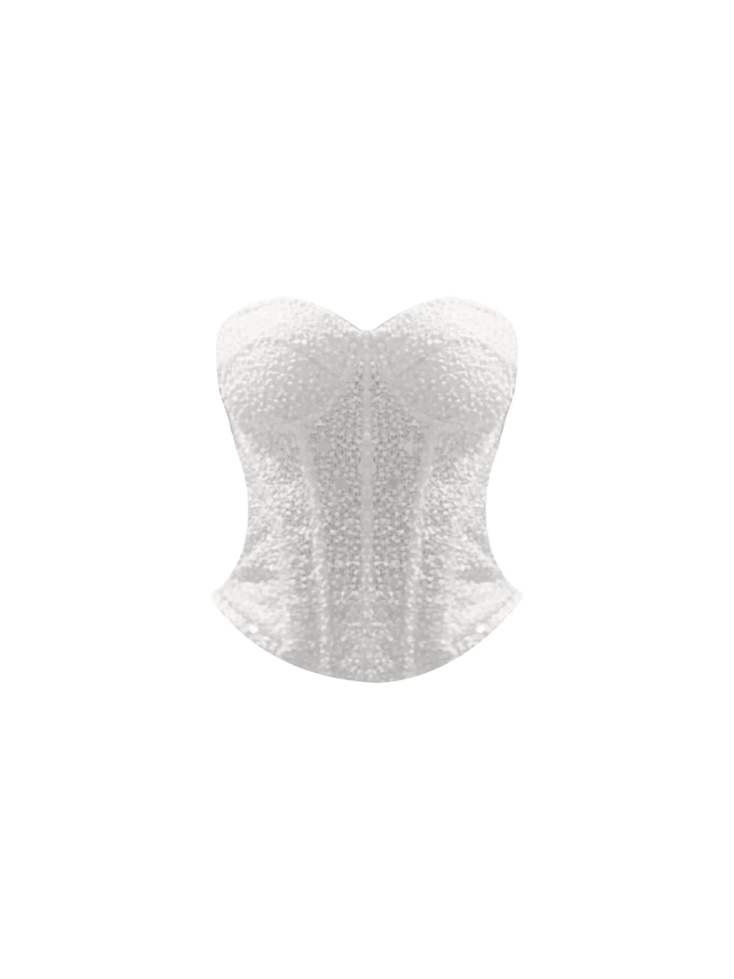 Charming White Strapless 2-Piece A-Line Mini Skirt Trendy Beaded Corset Satin Pleated Flared Short Dress AP5627