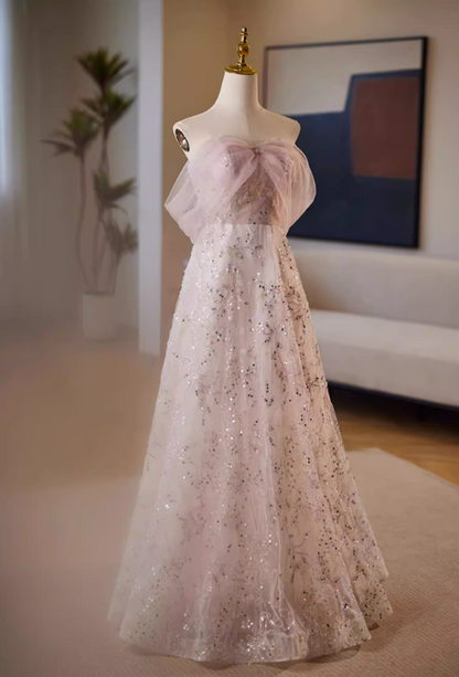 Delicate A-Line Off-Shoulder Evening Gowns Sequins Florla Prom Dress AP5650