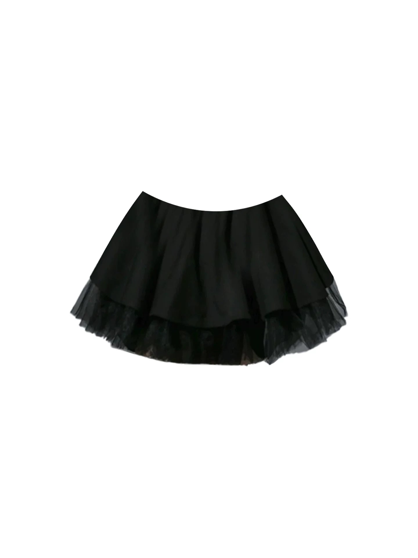 Gothic-Style Black Two-Piece Strapless A-Line Mini Skirt Chic Lace Corset Double-Layer Tulle Fluffy Short Dress AP5658