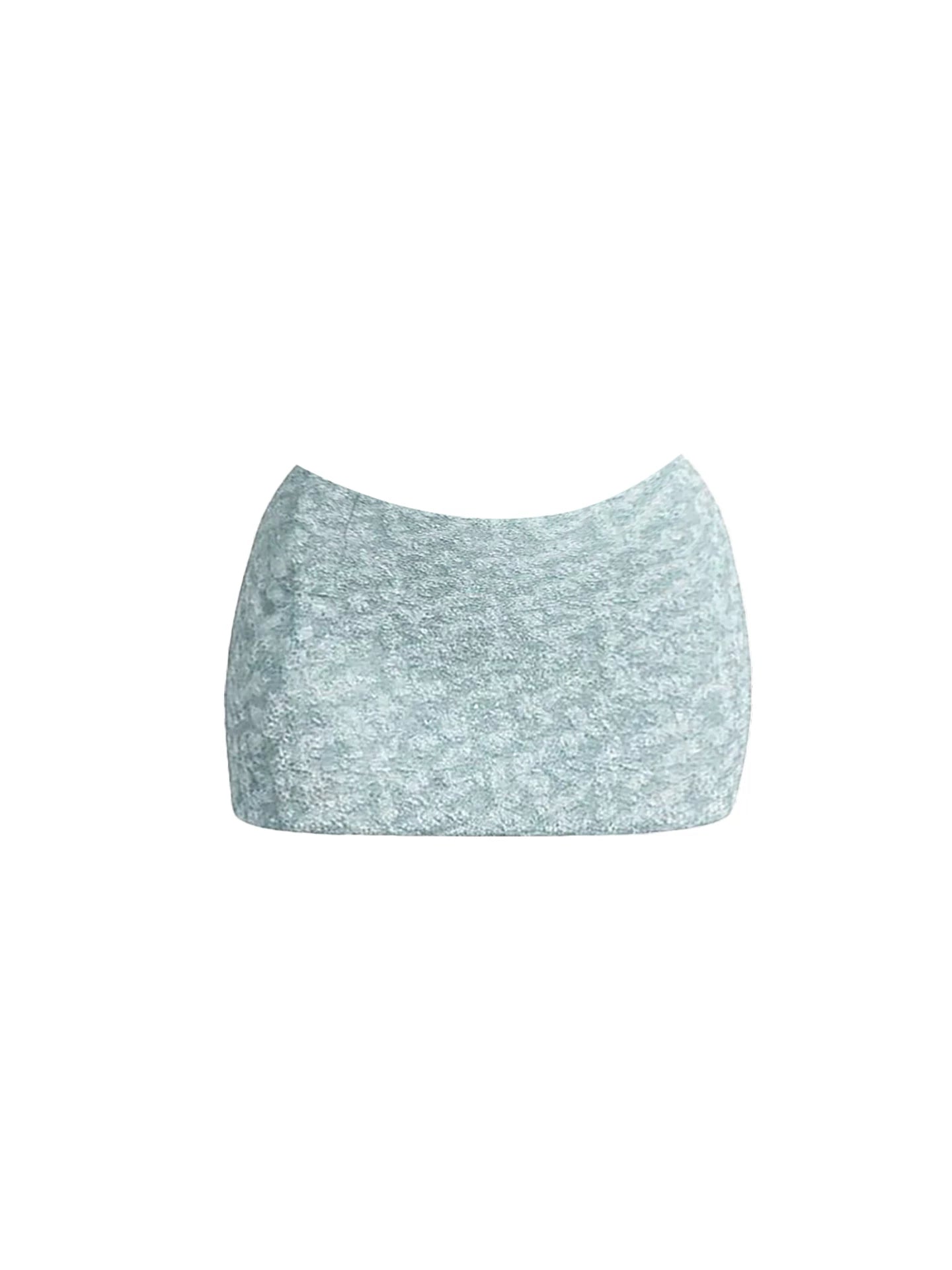 Wonderful Textured Sequin Top Slim-Fit Waist Mini Skirt Trendy Light Blue Strapless Two-Piece Bodycon Short Dress AP5669