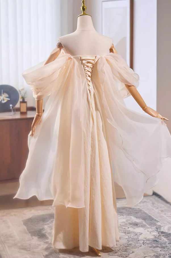 Fabulous Tulle Off-Shoulder Draped Sheath Sweet 16th Dresses High-Slit Prom Dress AP5683