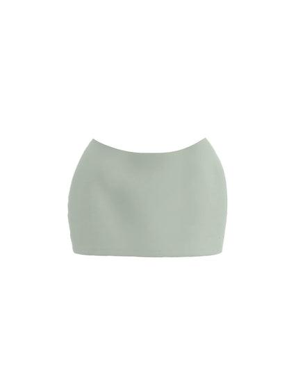 Charming Floral Print Corset Top Chiffon Off-Shoulder Mini Skirt Vibrant Mint Green Two-Piece Heart Bust Ruffled Hem Short Dress AP5711