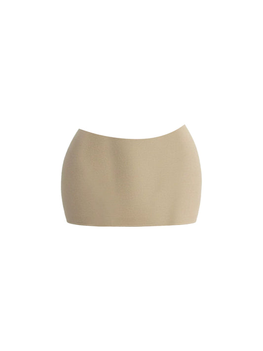 Avant-Garde Double-Breasted Blazer Bodycon Mini Skirt Playful Beige Lamb Fur Trimmed Two-Piece Set Short Dress AP5752
