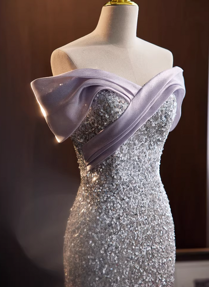 Gorgeous Off-Shoulder Mermaid Sweet 16th Dresses Sequins Ombre Prom Dress AP5776