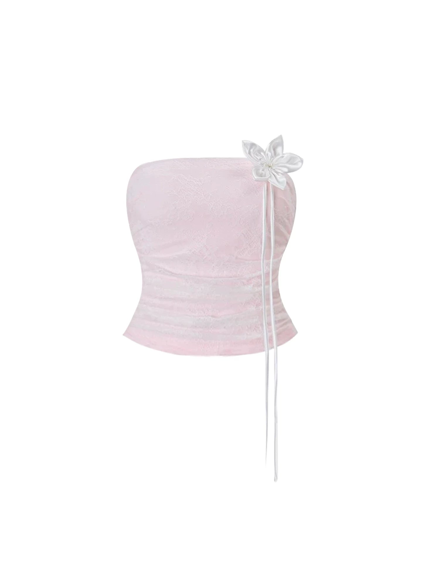 Charming Blush Pink Strapless 2-Piece Ruffled A-Line Mini Skirt Classical Jacquard Corset Bow Detail Fluffy Hem Short Dress AP5788
