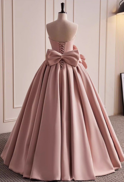 Exquisite Strapless A-Line Sweet 16th Gowns Beads Handmade Flowers Bow Prom Dress AP5815