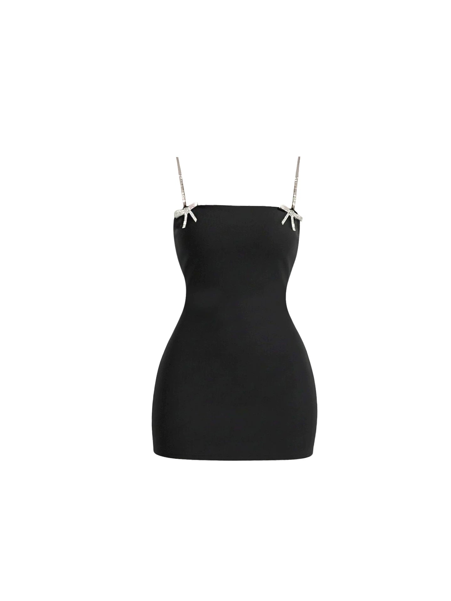 Chic Crystal Starfish Straps Slim Bodycon Mini Skirt Simple Black Sling Short Dress AP5839