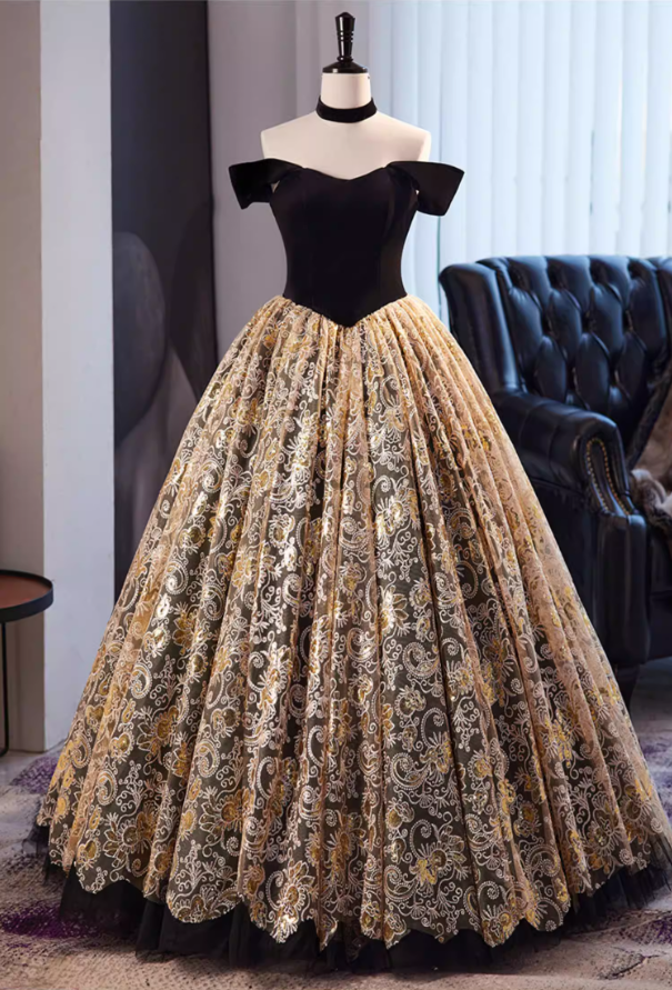 Glam A-Line Off-Shoulder Evening Gowns Textured Floral Tulle Prom Dress AP5855