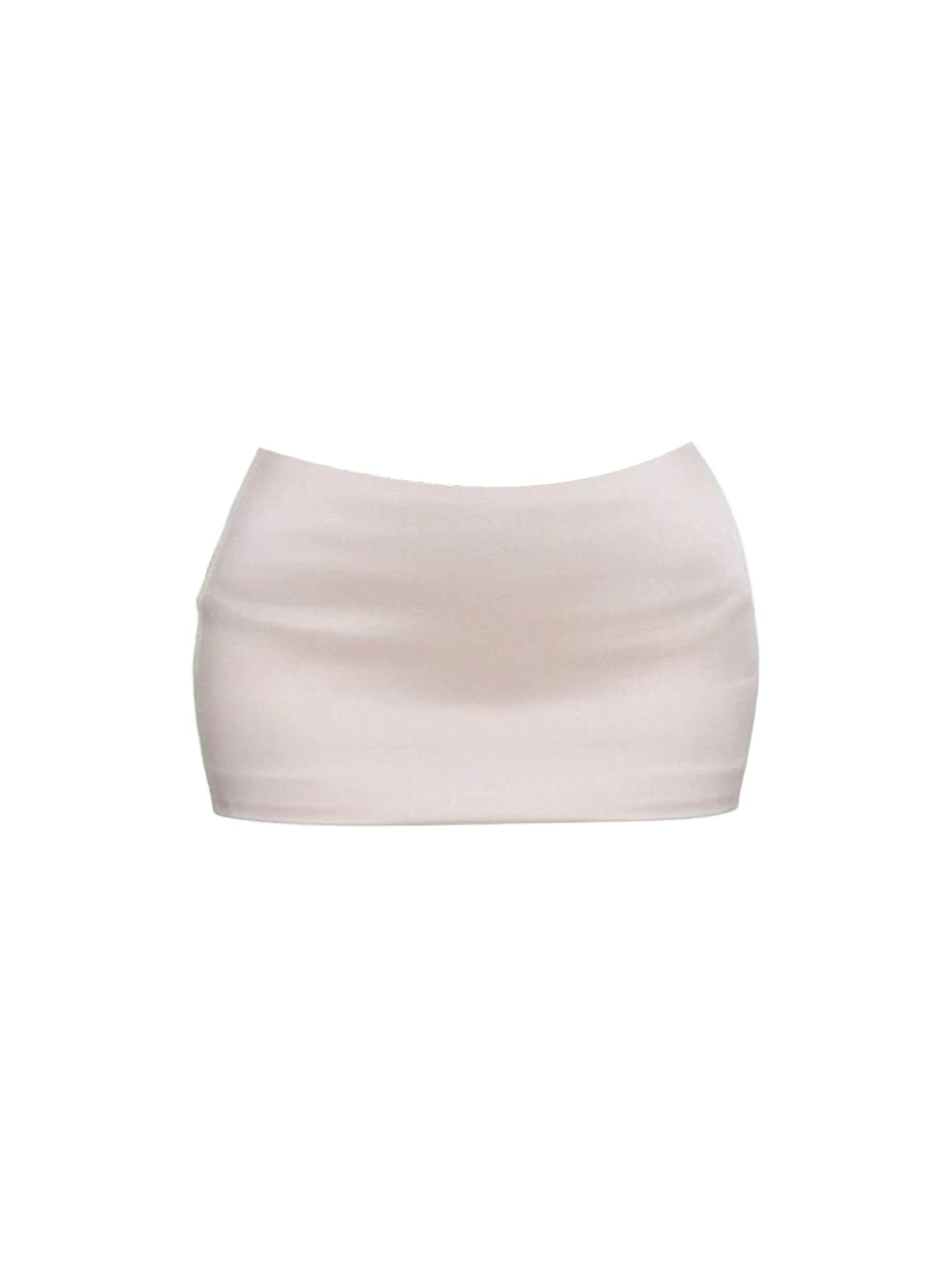 Sleek Strapless Corset Two-Piece Set Bodycon Mini Skirt Fashion Ivory Slim-Fit Top High-Waisted Short Dress AP5915