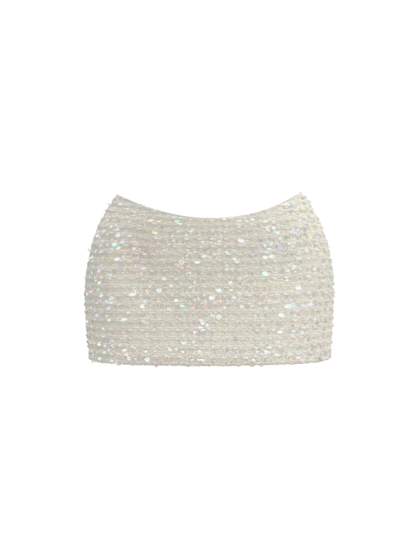 Princess Sequined Bustier Top Iridescent Bodycon Mini Skirt Luxurious White Satin Sweetheart Neck Two-Piece Set Short Dress AP5965
