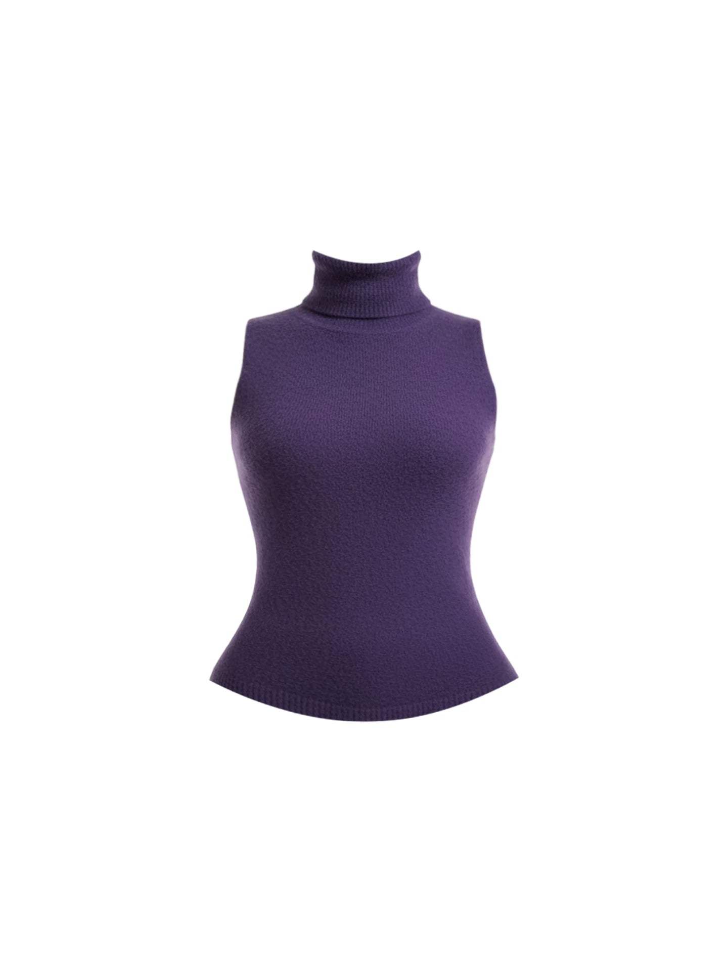 Enticing Turtleneck Sweater Beige Tartan Plaid Bodycon Mini Skirt Preppy Purple Sleeveless Two Piece Button Accent Short Dress AP5989