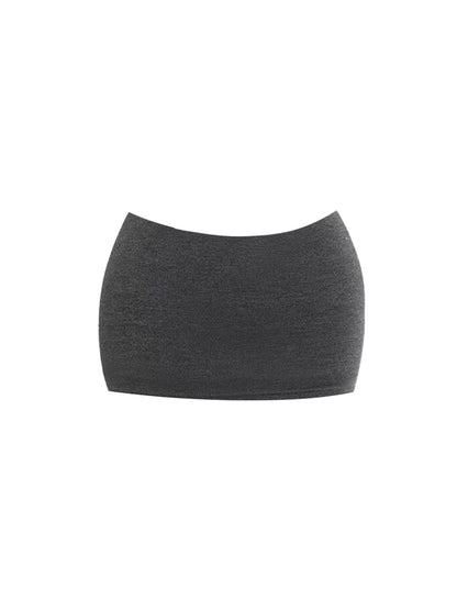 Shiny Square Neck Long Sleeve Bodycon Mini Skirt Sexy Heather Gray Knit Peplum Decorative Buttons Top Two Piece Short Dress AP5990