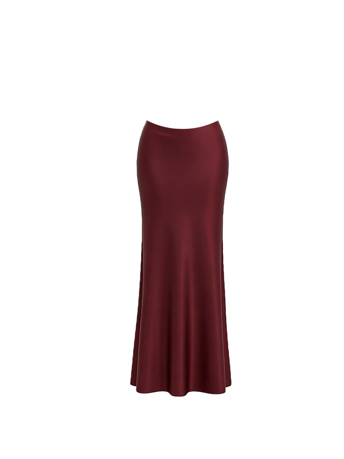 Alluring Sheer Lace Bustier Satin Mermaid Maxi Dress Chic Burgundy Two-Piece Set Long Dress AP6014