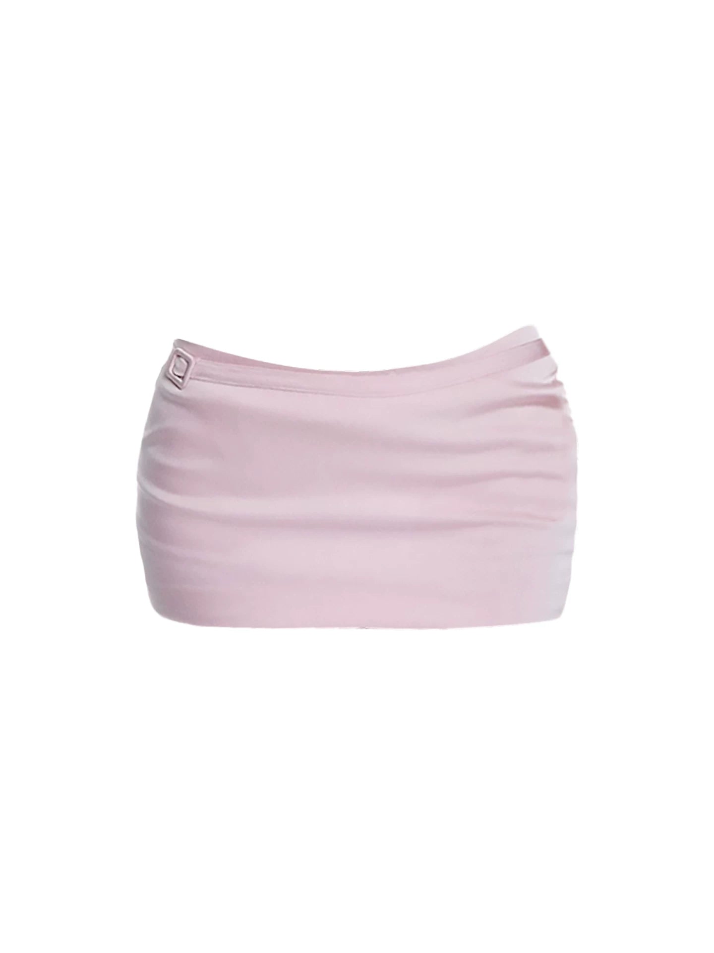Adorable Strapless Corset Top Bodycon Mini Skirt Playful Blush Pink Bustier Satin Two-Piece Set Short Dress AP6030