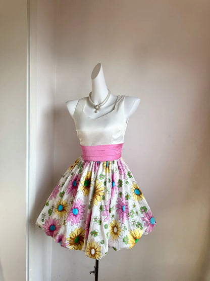 Princess Square Neck A-Line Birthday Dresses Floral Homecoming Dress AP6044