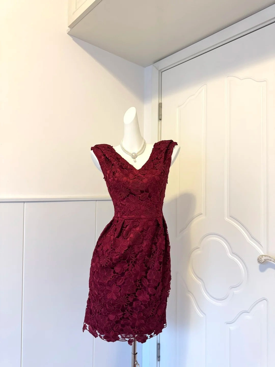 Fairy V Neck Sheath Birthday Gowns Red Appliques Homecoming Dress AP6055