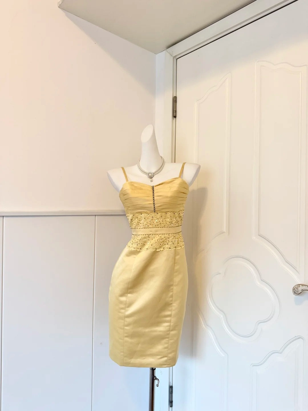 Appealing Spaghetti Strap Sheath Birthday Gowns Sequins Pleated Homecoming Dress AP6065