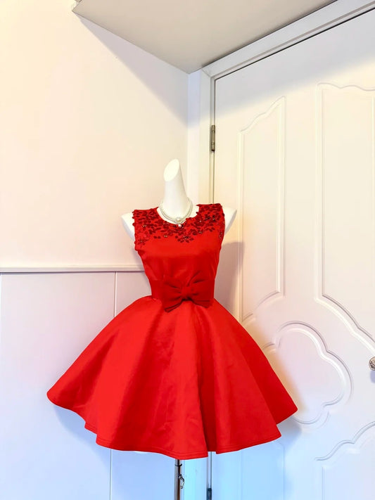Fascinating Jewel Neck A-Line Birthday Dresses Sequins Bow Homecoming Dress AP6066