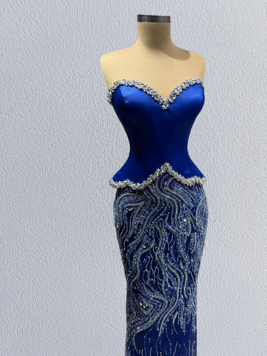 Attractive Sheath Strapless Sweet 16th Dresses Sequins Beading Prom Dress AP6122