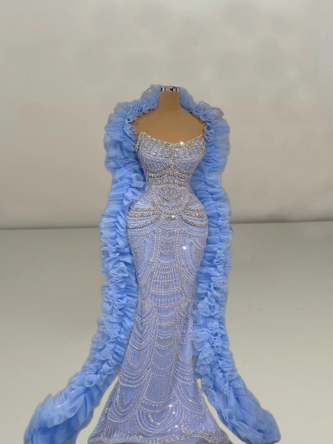 Enchanting Strapless Evening Mermaid Dress Beading Crystals Prom Dress AP6145