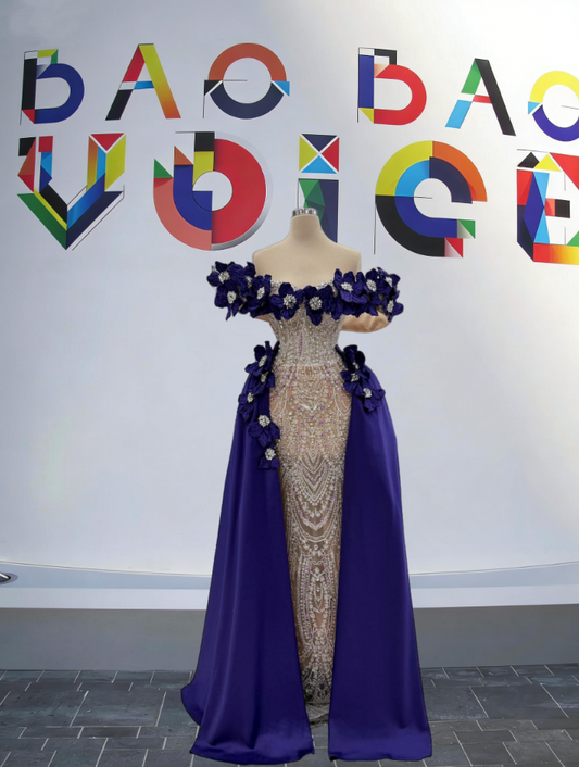 Attractive A-Line Off-Shoulder Evening Dress Appliques Beading Crystals Prom Dress AP6203