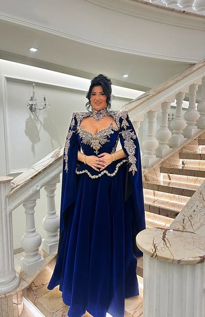 Victorian-Inspired A-Line High Collar Cutout Sweet 16th Dresses Long Sleeve Appliques Sequins Prom Dress AP6241