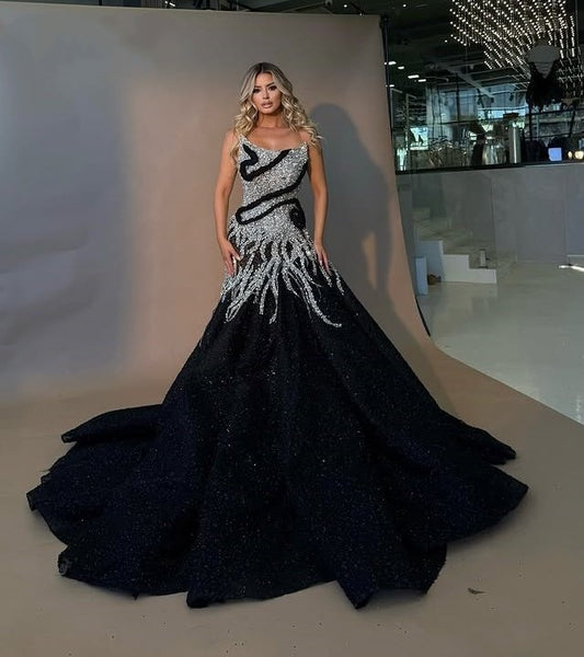 Vintage A-Line Strapless Sweet 16th Gowns Sequins Rhinestones Prom Dress AP6334