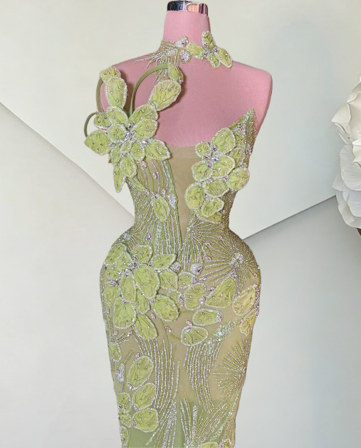Elegant Sheath Appliques Evening Dresses Strapless Sequins Beads Prom Dress AP6493