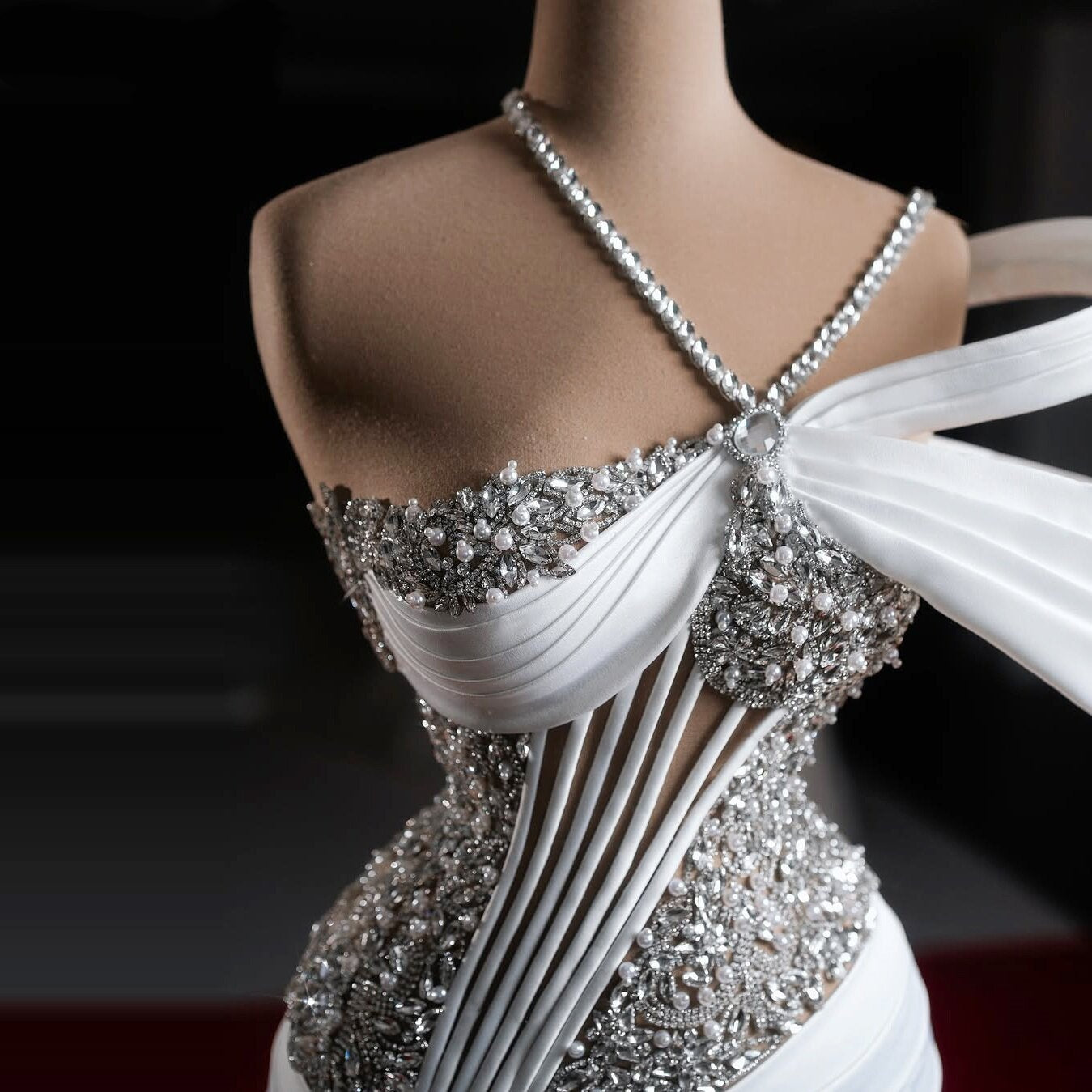 Alluring Off-Shoulder Sheath Bridal Gowns Beading Pleated Wedding Dress AP6503