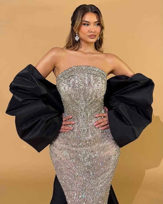 Superb Sheath Strapless Sweet 16th Dresses Rhinestones Sequins Prom Dress AP6546