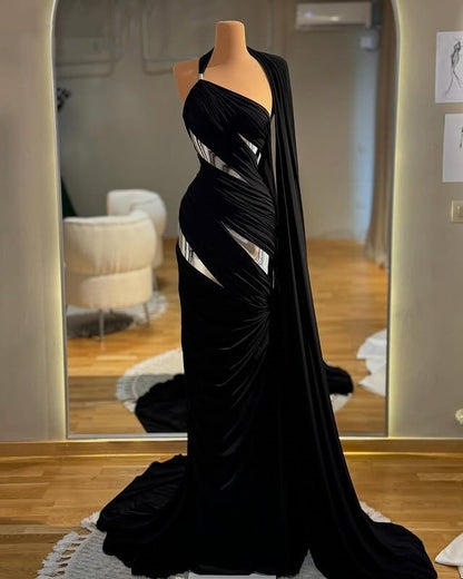 Alluring Prom Dress Sheath Strapless Black Evening Dress AP6575