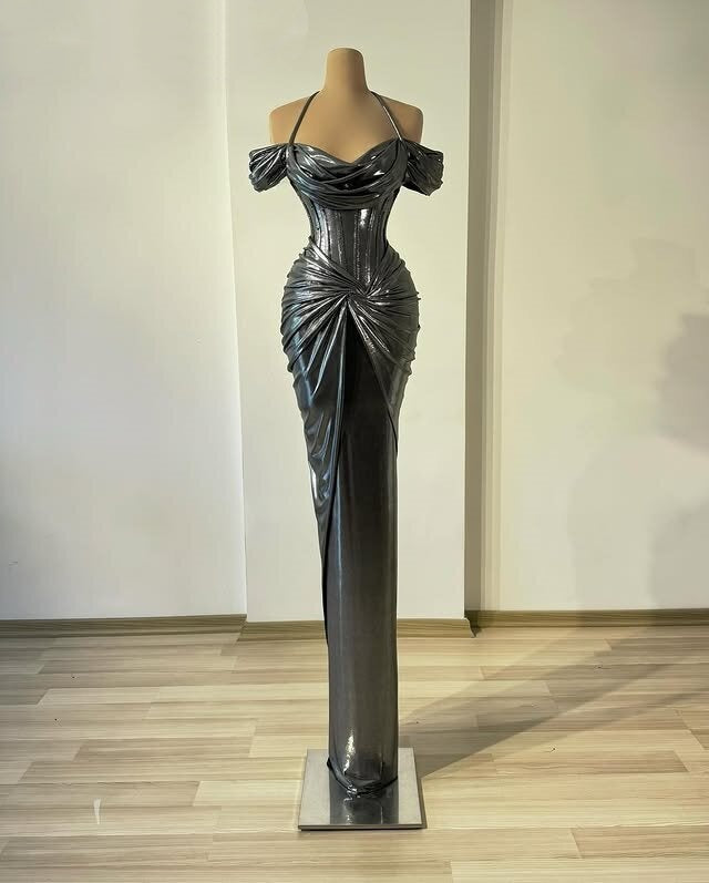 Stylish Prom Dress Sheath Off-Shoulder Ruched Evening Dress AP6592