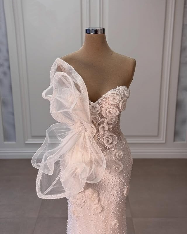 Appealing Prom Dress Inspo Floral Beaded Long Dress Strapless Sheath Formal Gown AP6633