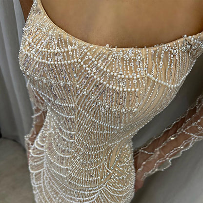 Fascinating Prom Dress Inspiration Beading Sequins Birthday Outfit Strapless Sheath Formal Dress AP6634