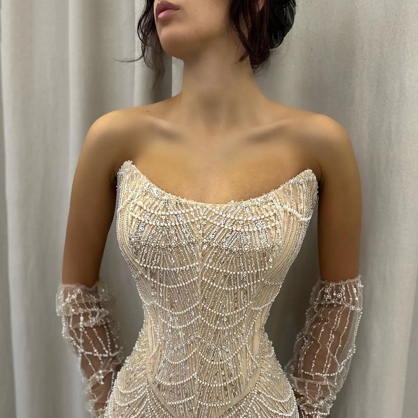 Fascinating Prom Dress Inspiration Beading Sequins Birthday Outfit Strapless Sheath Formal Dress AP6634