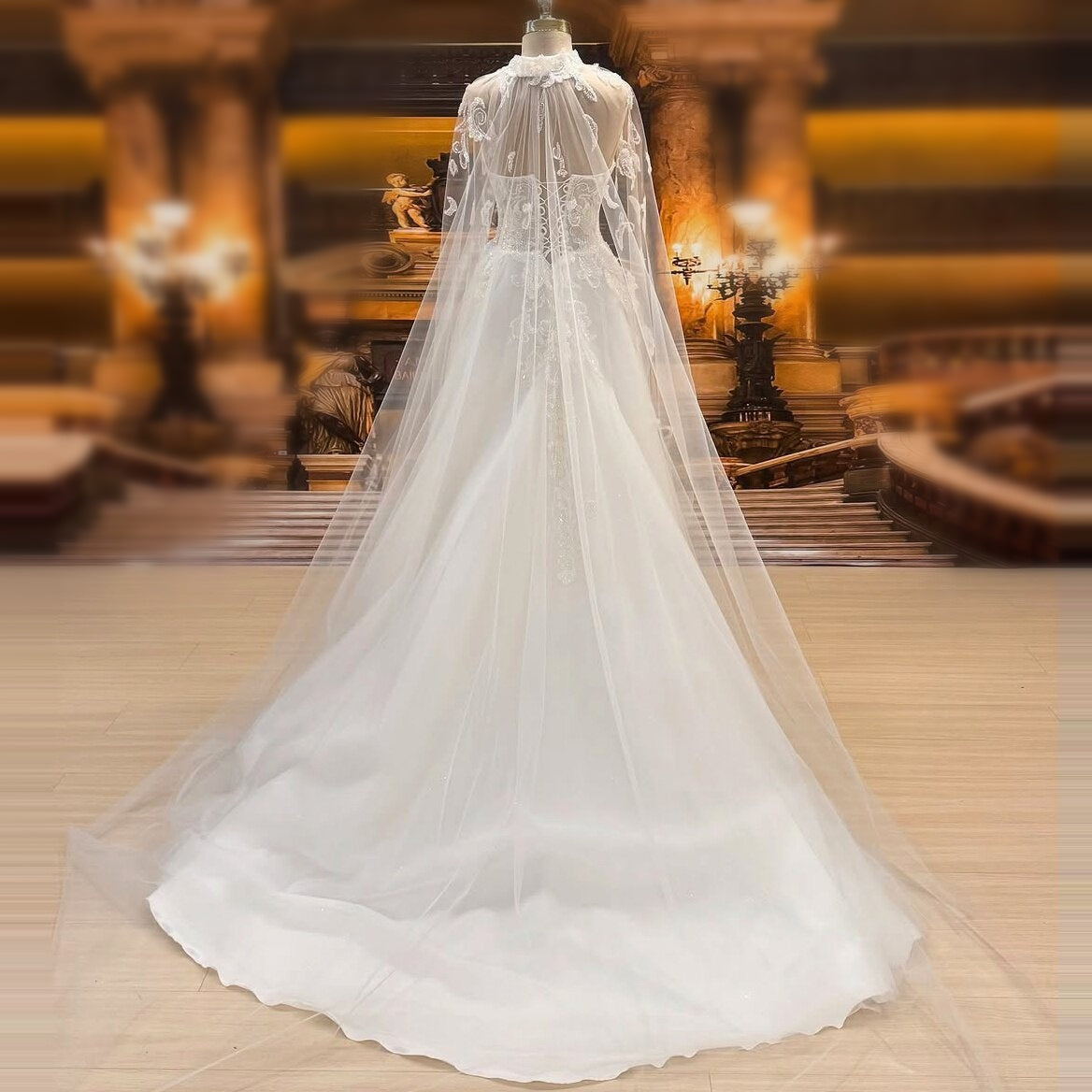 Luxury Strapless Wedding Dress A-Line Sequins Bridal Gown AP6656