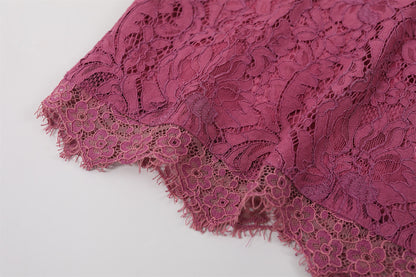 Alluring Magenta Lace Strapless Sheath Cocktail Dress Evening Outfit Midi Dress AP6753