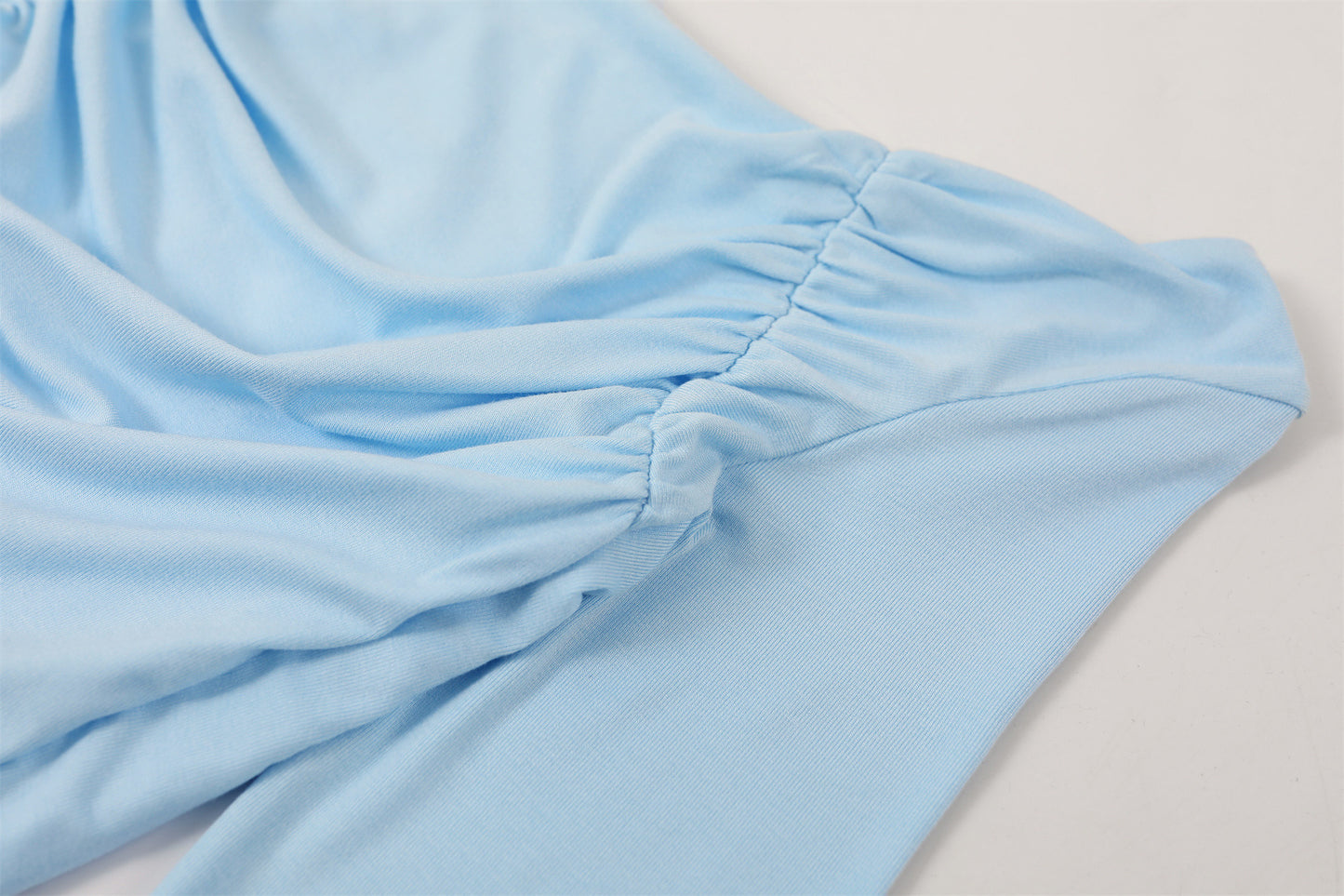 Novelty Sky Blue Asymmetrical Neck A-Line Maxi Dress Long Sleeve 3D Floral Detail Long Dress AP6759