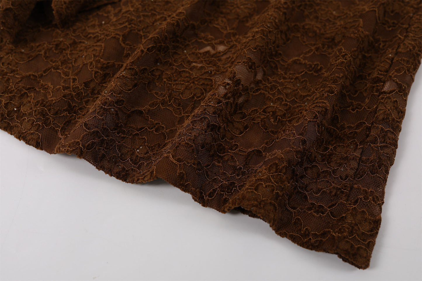 Unique Sheer Lace Strapless Maxi Dress Sheath Glamorous Draped Front Tie Detail Long Dress AP6760