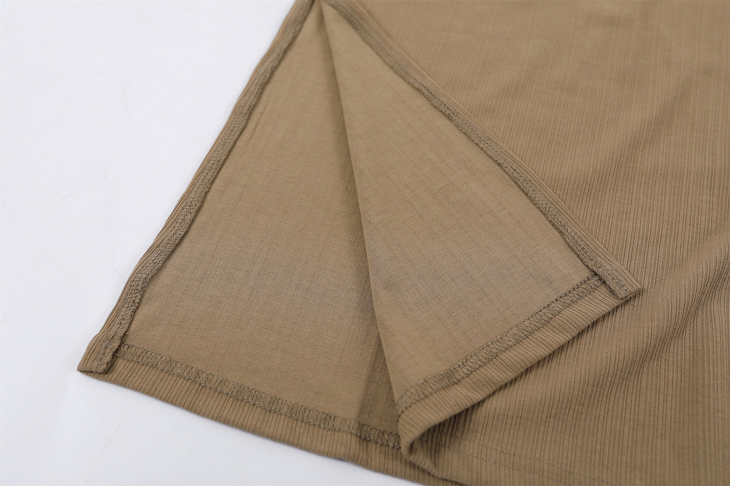 Playful Textured Top Ruched Sheath Maxi Skirt Chic Beige Asymmetrical Neck Two-Piece Set Long Dress AP6770