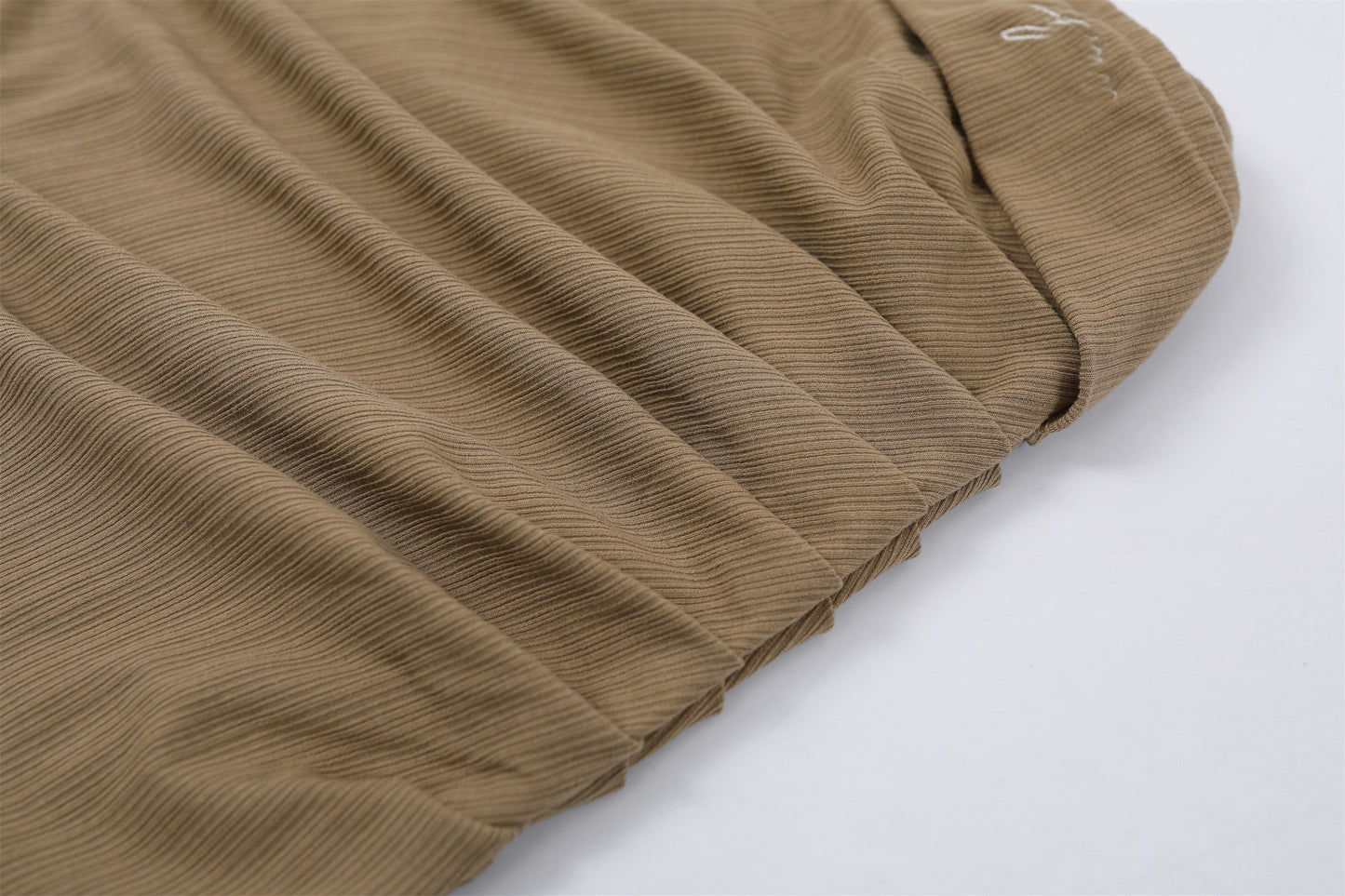 Playful Textured Top Ruched Sheath Maxi Skirt Chic Beige Asymmetrical Neck Two-Piece Set Long Dress AP6770