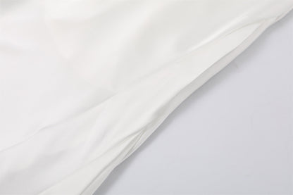Trendy Back Bow Cutout Maxi Dress Elegant White Draped Neckline Wedding Guest Looks Mermaid Long Dress AP6776
