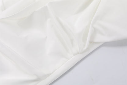 Trendy Back Bow Cutout Maxi Dress Elegant White Draped Neckline Wedding Guest Looks Mermaid Long Dress AP6776