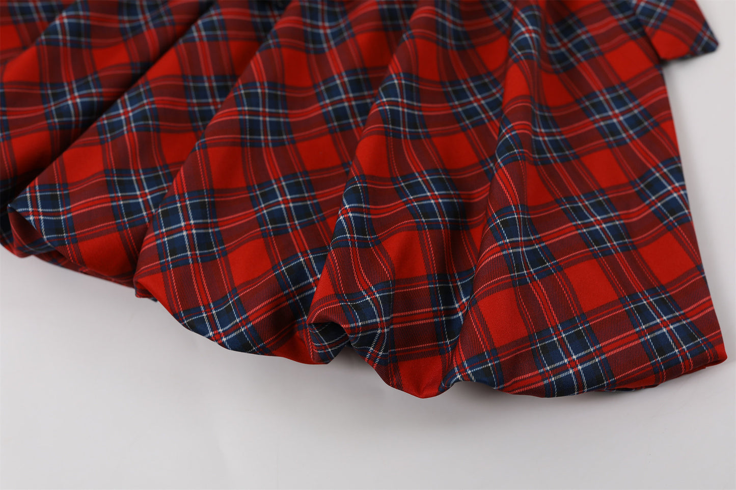 Attractive Spaghetti Straps Bow Waist A-Line Mini Dress Y2K Revival Red Plaid Short Dress AP6777