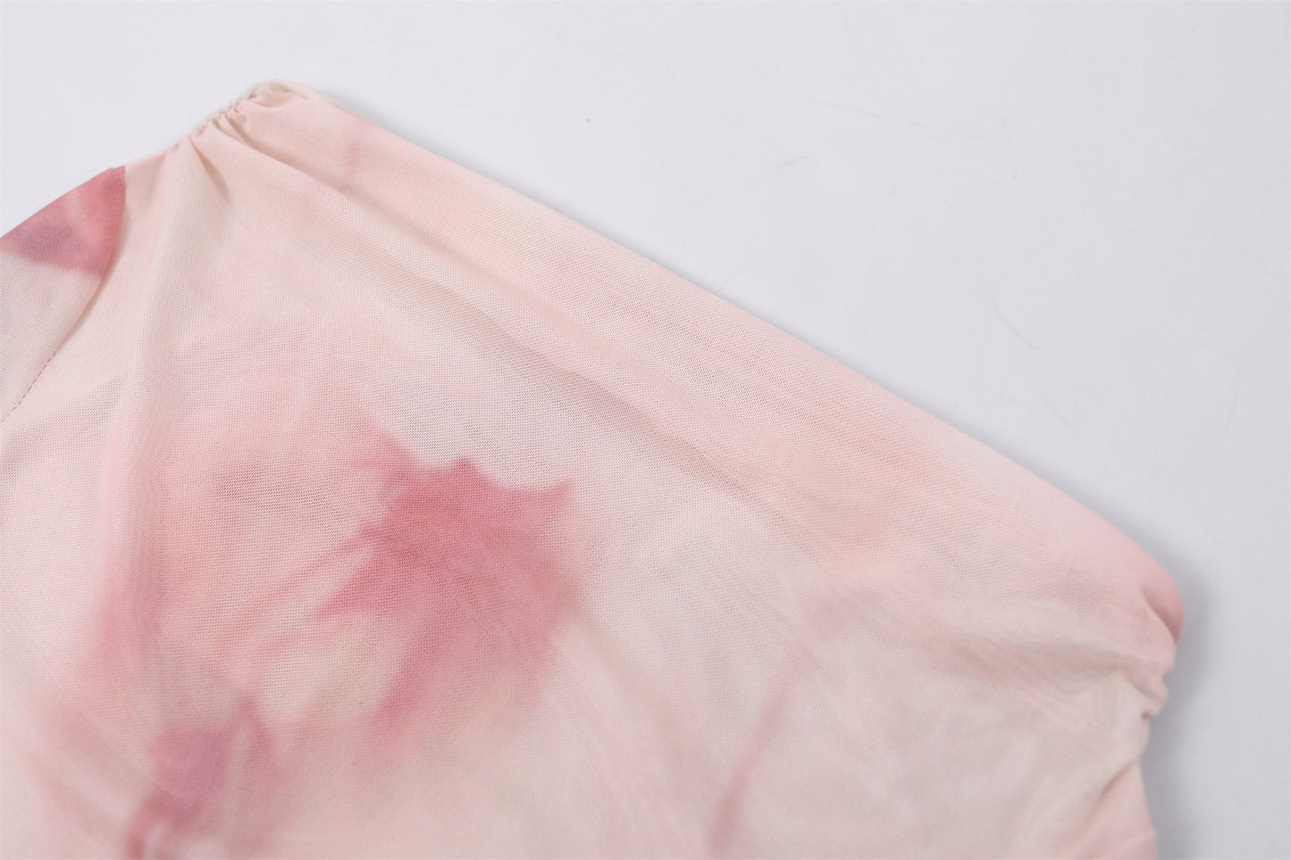 Vogue Blush Tie-Dye Two-Piece A-Line Maxi Dress Soft Girl Aesthetic Ruched Long Sleeve Top Date Outfits Long Dress AP6778