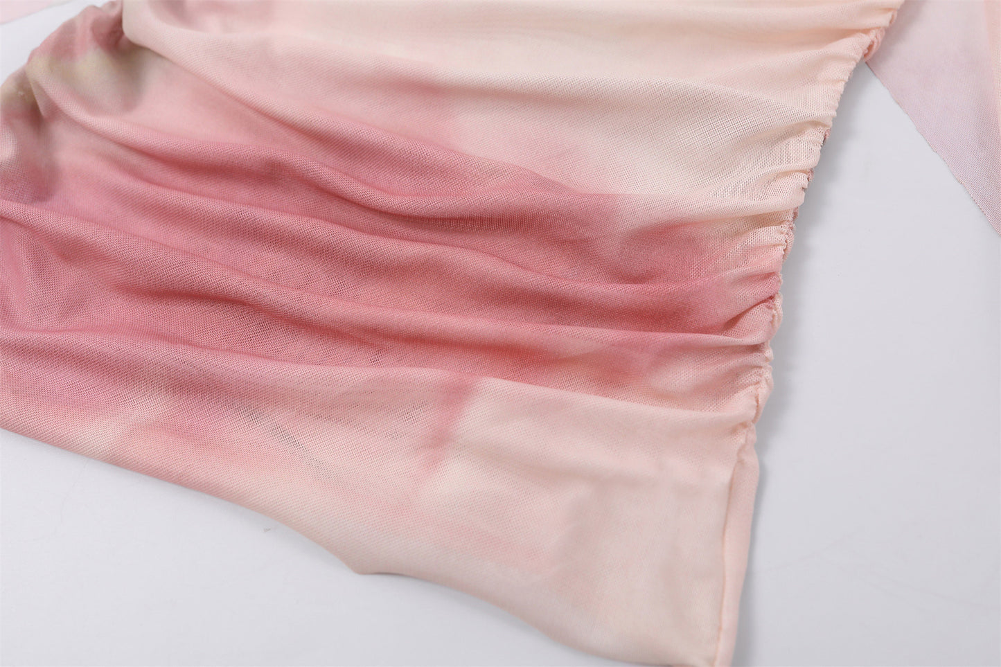 Vogue Blush Tie-Dye Two-Piece A-Line Maxi Dress Soft Girl Aesthetic Ruched Long Sleeve Top Date Outfits Long Dress AP6778