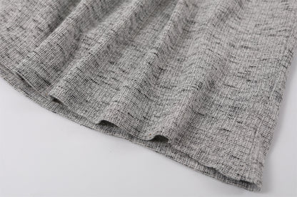 Pretty Black Floral Rose Gray Knit A-Line Maxi Dress Chic High Neck Sheer Mesh Long Sleeves Long Dress AP6780